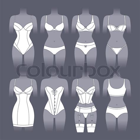 Fashion Lingerie Set Of Various Female Stock Vector Colourbox