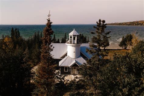 Bois Blanc Island Lighthouse Home. Iconic Sunset Views of the Mackinac ...