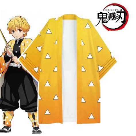 Jual Jubah Cosplay Anime Zenitsu Demon Slayer Model Kimono Di Seller