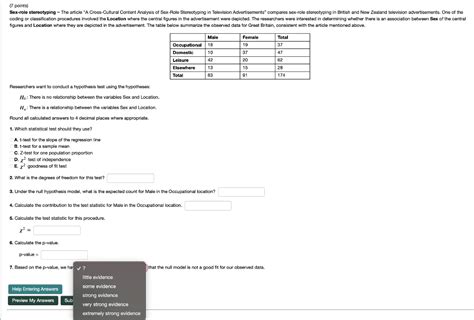 Solved 7 Points Sex Role Stereotyping The Article A