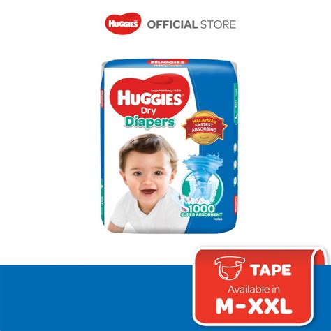 Huggies Dry Diapers Super Jumbo Pack M72 L58 XL48 XXL40 1 Pack