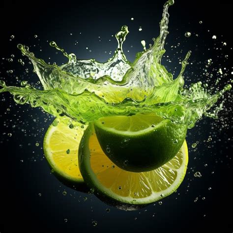 Premium AI Image | lime color splash