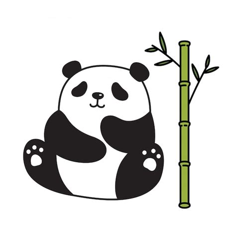 Oso Panda Dibujos Animados Bamb Vector Premium