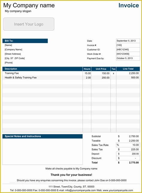 Service Invoice Template Word Download Free Of Download Word Service Invoice Template Service ...