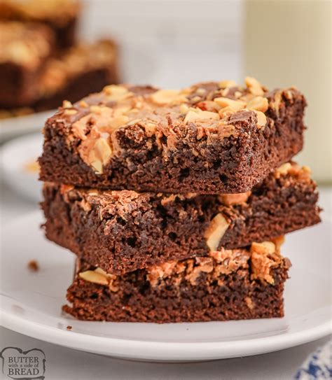 Peanut Butter Brownies With Box Mix Butter With A Side Of Bread