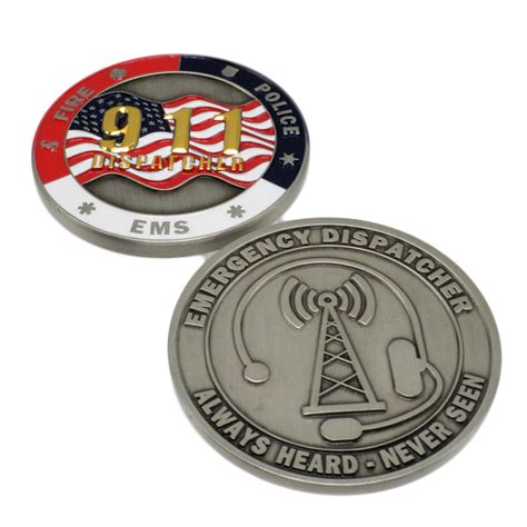 911 Dispatcher Challenge Coin Emd Coin Dispatcher Coin Emergency