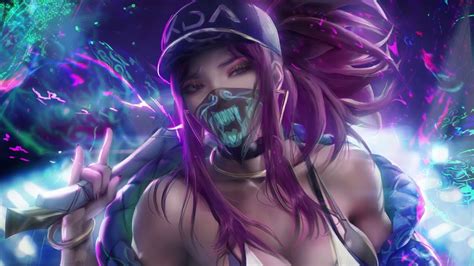 KDA Akali Neon League Of Legends 4k Live Wallpaper YouTube