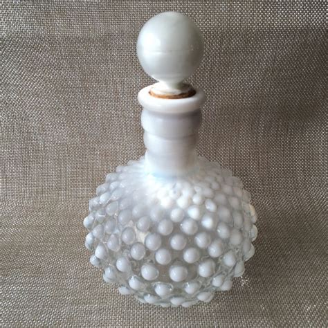 Fenton Moonglow Hobnail Milk Glass Perfume Bottle Or Vase