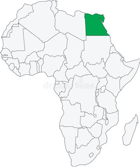 National Map of EGYPT Inside African Continent Stock Illustration ...