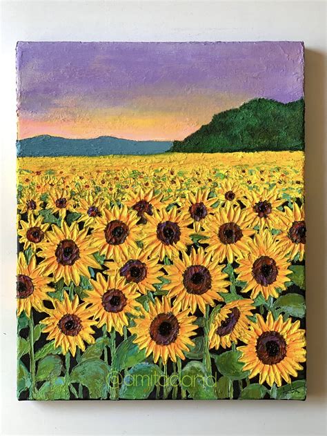 Sunflower Field Painting Easy | Best Flower Site