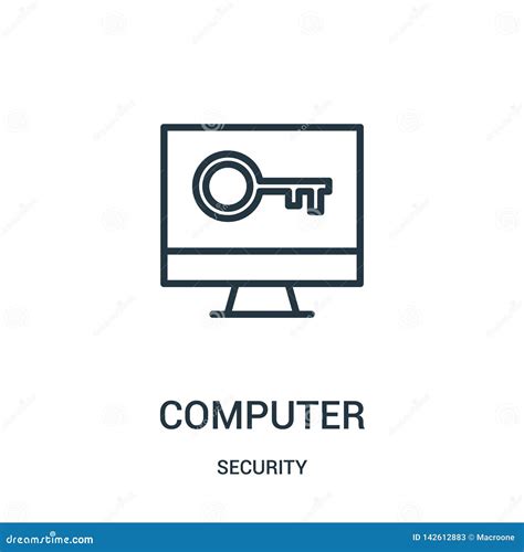 Computer Icon Vector From Security Collection Thin Line Computer