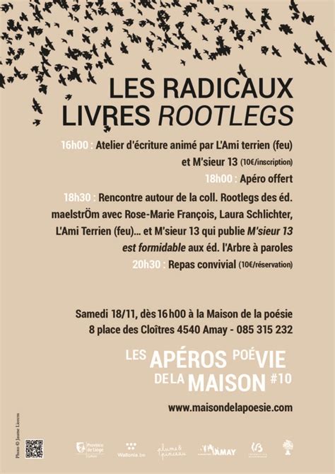 Les Apéros poéVie de la Maison 10 Les radicaux livres Maison de la