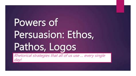 Persuasive Techniques Logos Pathos Ethos Recovered Pptx