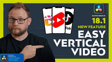 Easily Edit Vertical Video In Davinci Resolve 181 New Feature Youtube