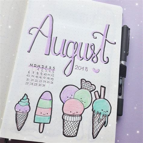 August Title Page♡ Bullet Journal Amino