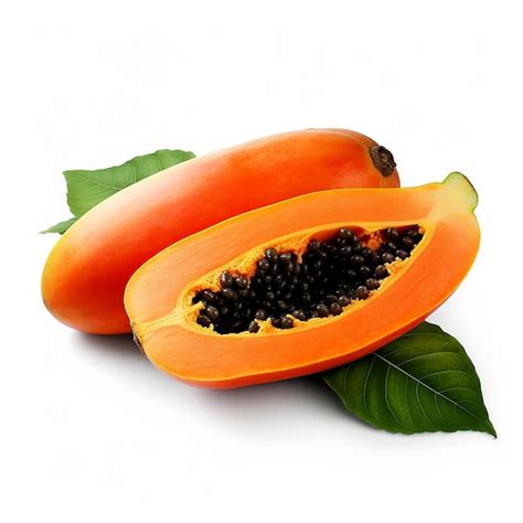 Premium AI Image Isolated Ripe Papaya On White Background