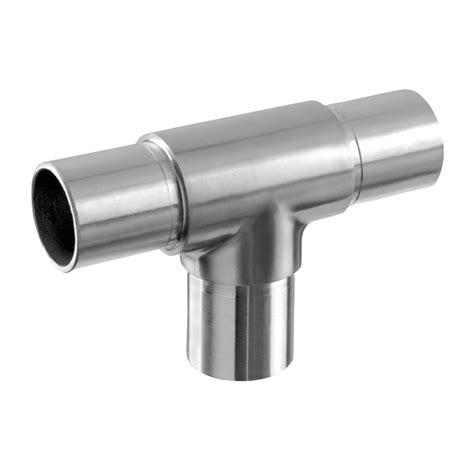 Round Post Tube Connector Inline T Glass Railing For Decks