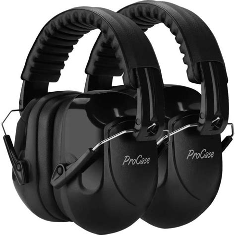 Procase Casque Anti Bruit Pliable Réglable Confortable Adulte Lot de 2