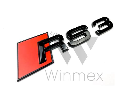 Audi Rs3 Rear Gloss Black Boot Lid Badge Emblem Etsy