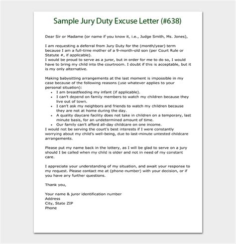 28 Jury Duty Excuse Letter Examples And Templates [ Tips]