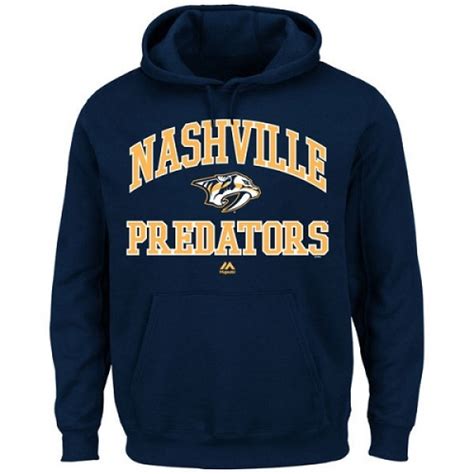 Men's Nashville Predators Majestic Heart & Soul Hoodie - - Navy Blue - Predators Shop