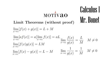 Calculus Limit Theorems No Proofs Youtube