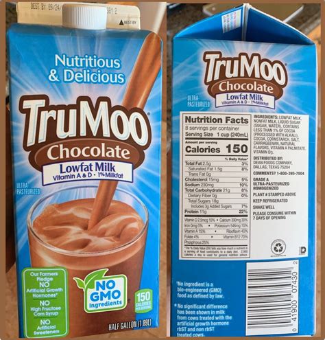 Trumoo Chocolate Milk Carton Nutrition Facts Bios Pics