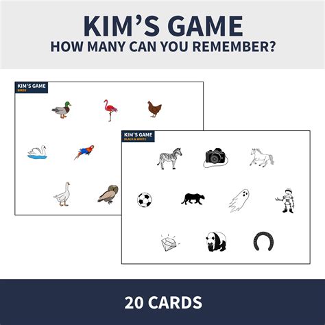 eng kims game  cards  topics anglicky jazyk