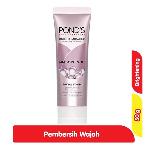 Jual Ponds Bright Miracle Ultimate Clarity Niasorcinol Facial Foam 50