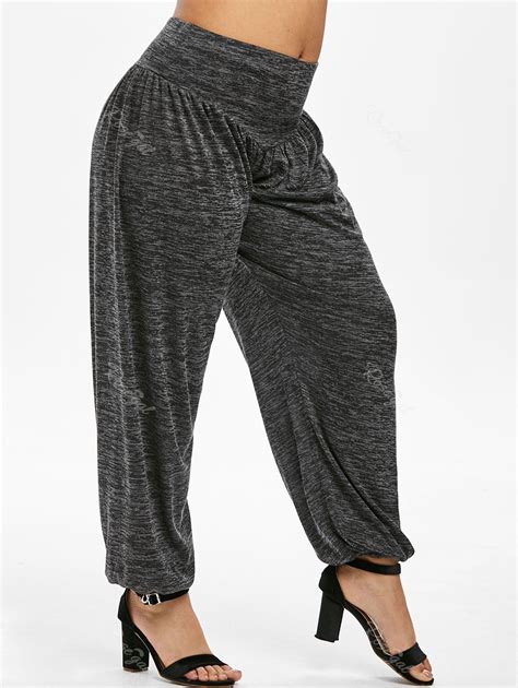 Plus Size Space Dye Harem Pants [34 Off] Rosegal