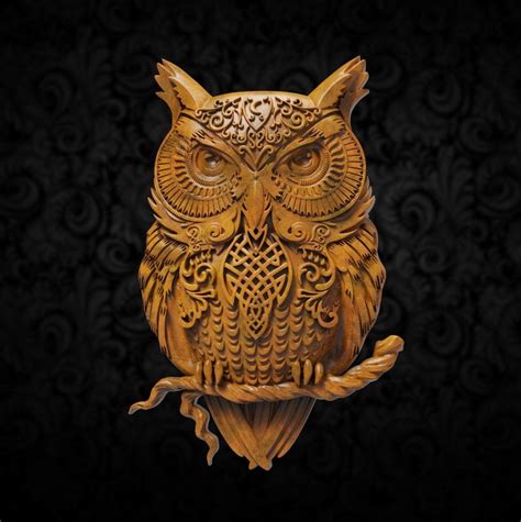 Owl 3D STL Model 3D Print Cnc Router Engraver Artcam Etsy