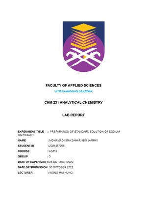 Lab Manual Chm Chm Physical Chemistry Laboratory Manual