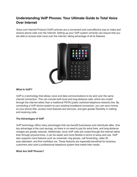 Ppt Understanding Voip Phones Your Ultimate Guide To Total Voice