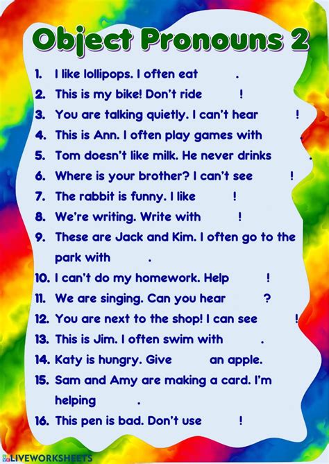 Object Pronouns Interactive Activity Artofit