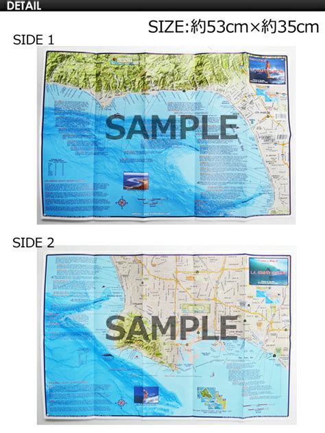 【楽天市場】あす楽 Franco Maps フランコ サーフポイント カリフォルニア 地図 雑貨 インテリア メール便対応可 Los Angeles County Surf Map