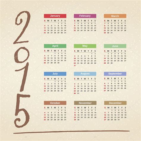2015 Calendar Stock Vector by ©human_306 55241989