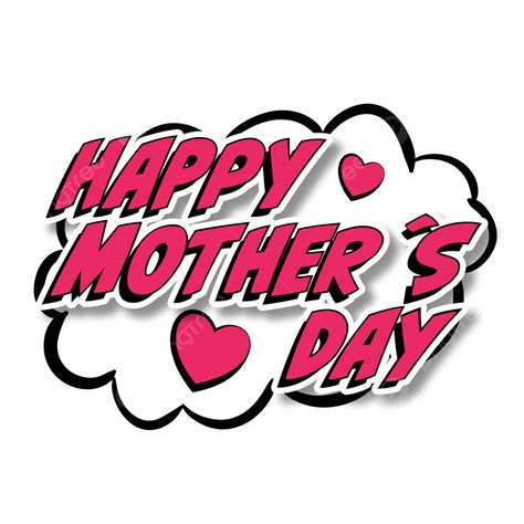 Happy Mother Day Vector Png Images Beautiful Pink Lettering Of Happy