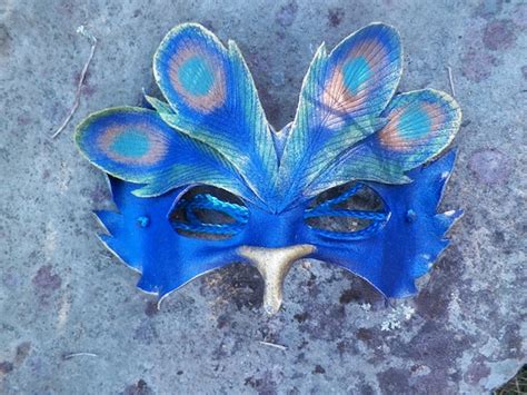 Peacock Leather Mask - Etsy