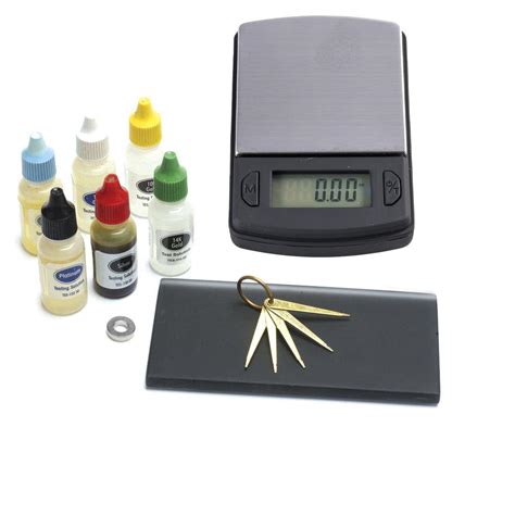 Simple Gold Test Kit With Test Acids Scale Test Stone Needles — Otto Frei