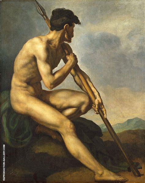 Nude Warrior With A Spear C Oil Painting Reproduction