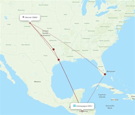 All Flight Routes From Denver To Comayagua Den To Xpl Flight Routes