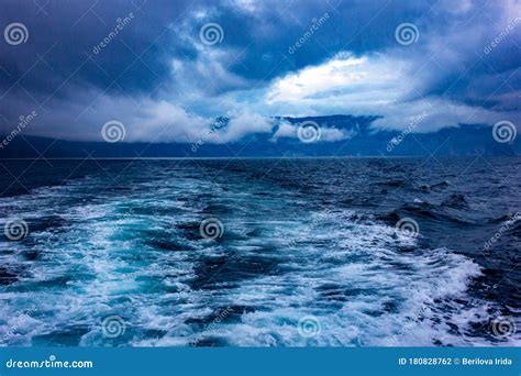 Storm Clouds and Raging Waves in the Sea. Stock Photo - Image of weather, overcast: 180828762