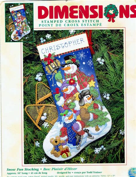 Dimensions Stamped Cross Stitch Christmas Stocking Kit Cross Stitch