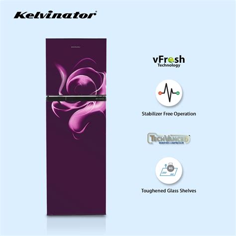 Kelvinator 272 Litres Double Door Refrigerator Dark Blue Krf B290dbv