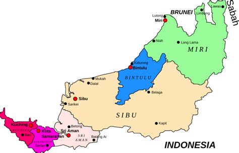 Map of Sarawak, Malaysia - Openclipart