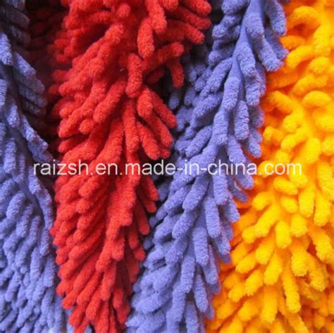 China Polyester Microfiber Chenille Velvet Fabrics For Mop Water