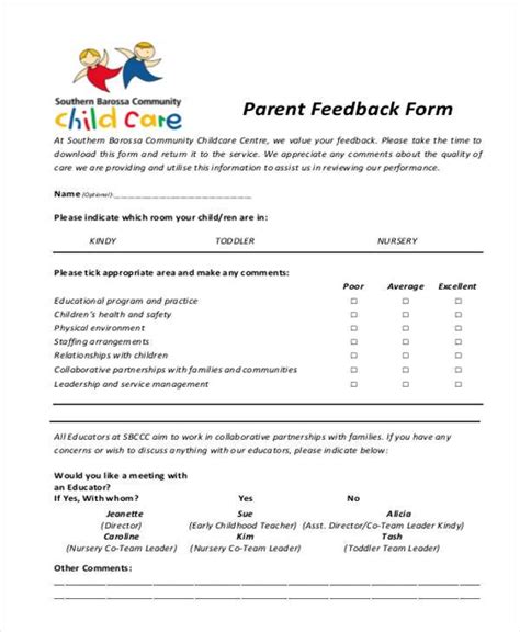 FREE 8 Sample Parent Feedback Forms In PDF MS Word