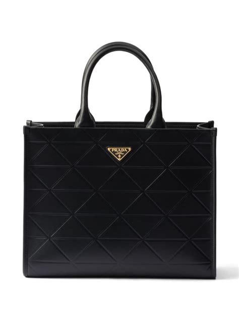 Prada Large Symbole Tote Bag Black Farfetch