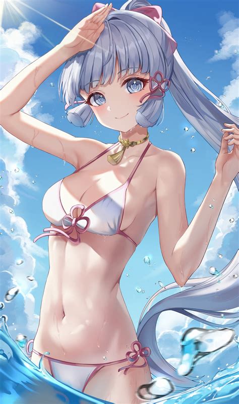 Lnji Rnlwls34 Genshin Impact Kamisato Ayaka Bikini Swimsuits Wet