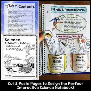 Energy Interactive Notebook Forms Of Energy Light Heat Kinetic